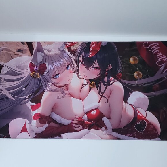 Azur Lane Girls Xmas Desk Mat Anime Mousepad Gaming Playmat 35in x 16in - Picture 1 of 7